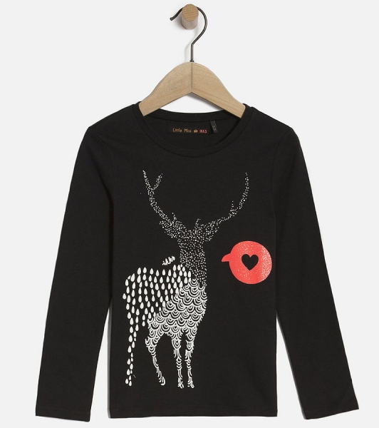 IKKS city black longsleeve "neon-heart" noir